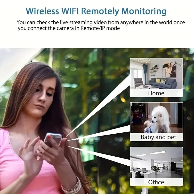 Mini Câmera 1080P HD Monitor de Sono Inteligente com Wi-Fi + controle remoto