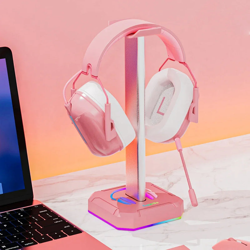 Suporte de Fone de Ouvido com Iluminação RGB – Organização, Estilo e Performance Gamer
