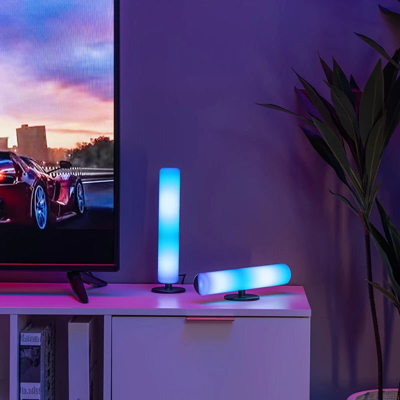 Luzes de captação RGB com ritmo musical, modelo atualizado, recarregável por USB, decoração de Natal, barra de luz RGB para mesa, ritmo musical