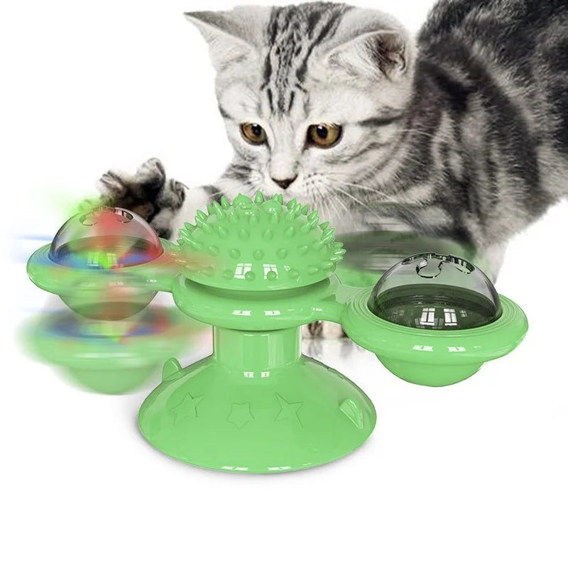 Brinquedo Giratório com Luz para Gatos - Estímulo Físico e Mental