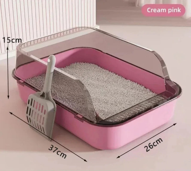 Caixa de areia para gatos Kitty Sandbox Semi-fechada á prova de respingos