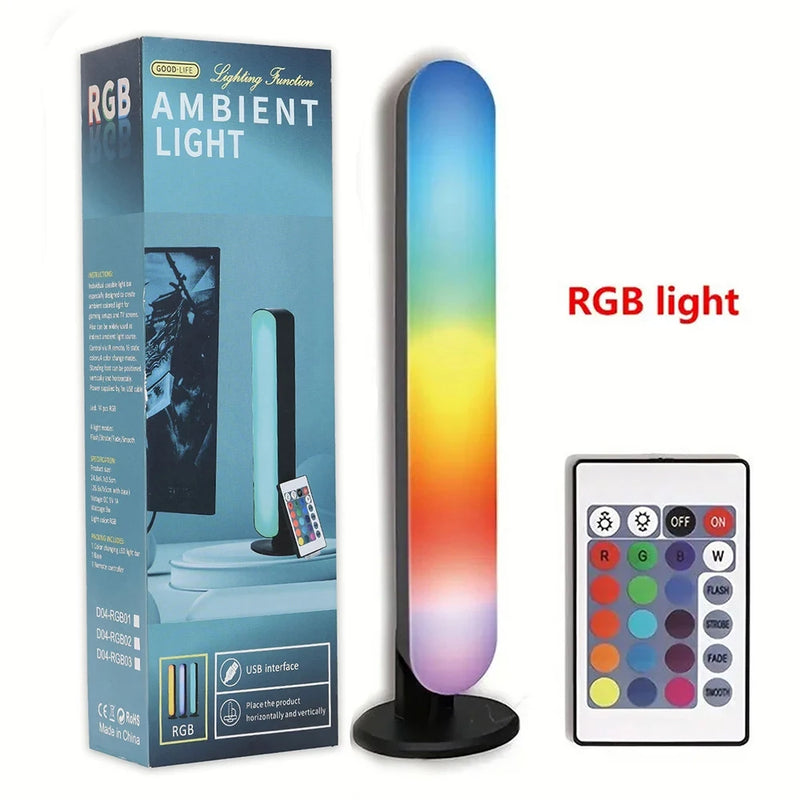 Luzes de captação RGB com ritmo musical, modelo atualizado, recarregável por USB, decoração de Natal, barra de luz RGB para mesa, ritmo musical