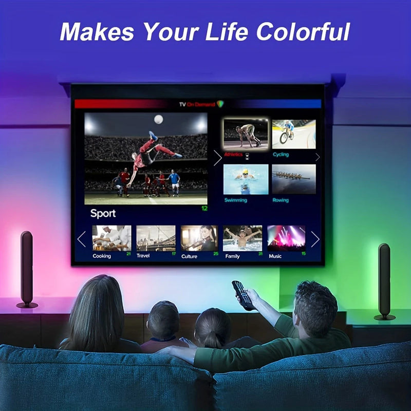Luzes de captação RGB com ritmo musical, modelo atualizado, recarregável por USB, decoração de Natal, barra de luz RGB para mesa, ritmo musical