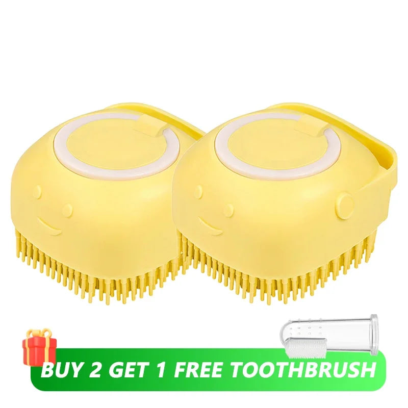 Escova de Banho com Dispensador Para Pet