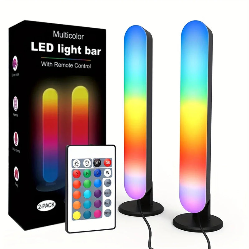 Luzes de captação RGB com ritmo musical, modelo atualizado, recarregável por USB, decoração de Natal, barra de luz RGB para mesa, ritmo musical