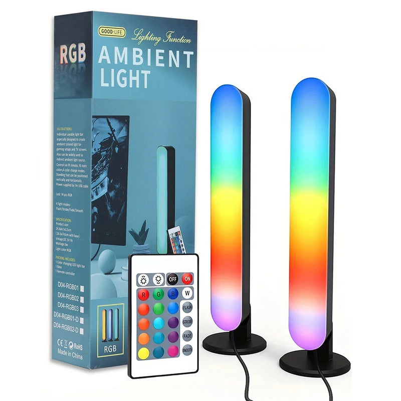 Luzes de captação RGB com ritmo musical, modelo atualizado, recarregável por USB, decoração de Natal, barra de luz RGB para mesa, ritmo musical