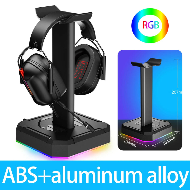 Suporte de Fone de Ouvido com Iluminação RGB – Organização, Estilo e Performance Gamer