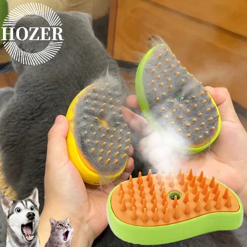 🐾💨 Escova de Vapor para Pets + Massagem + remoção de pelos– Cães e Gatos
