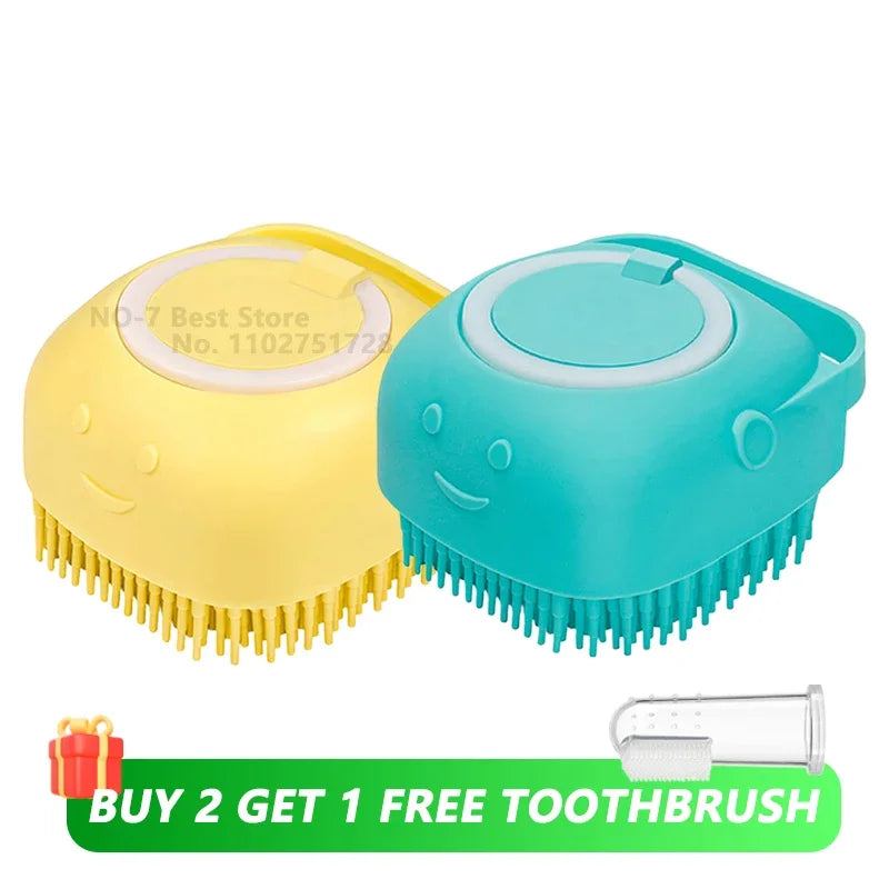 Escova de Banho com Dispensador Para Pet