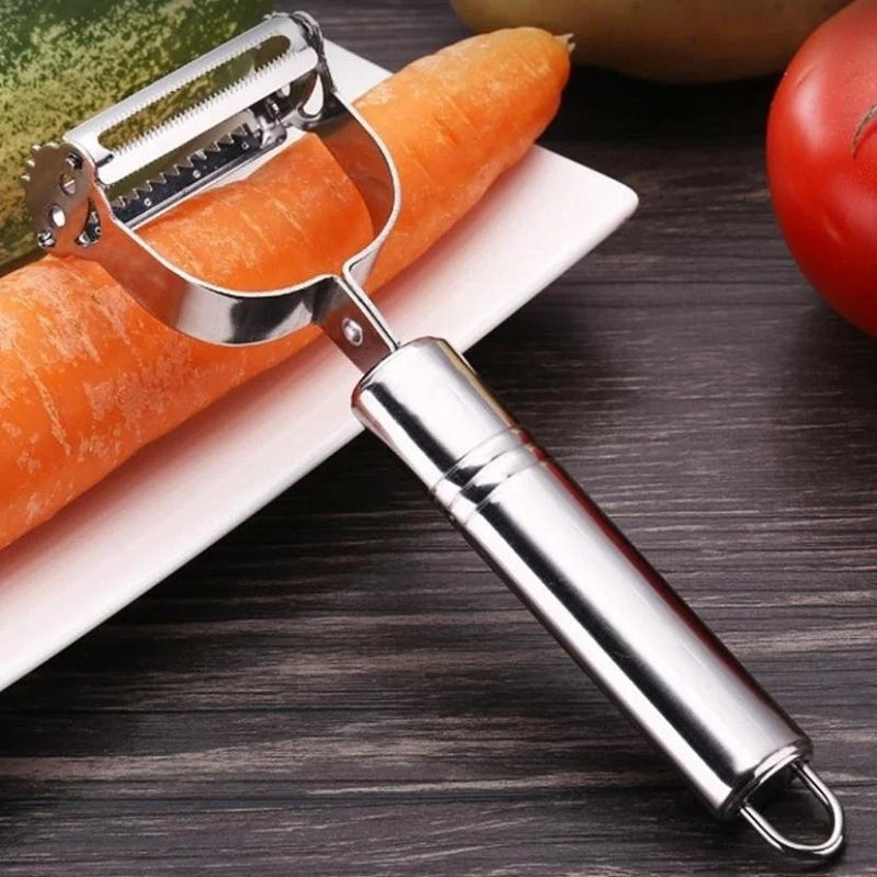 Descascador & Ralador 2 em 1 de Aço Inoxidável Praticidade na sua Cozinha