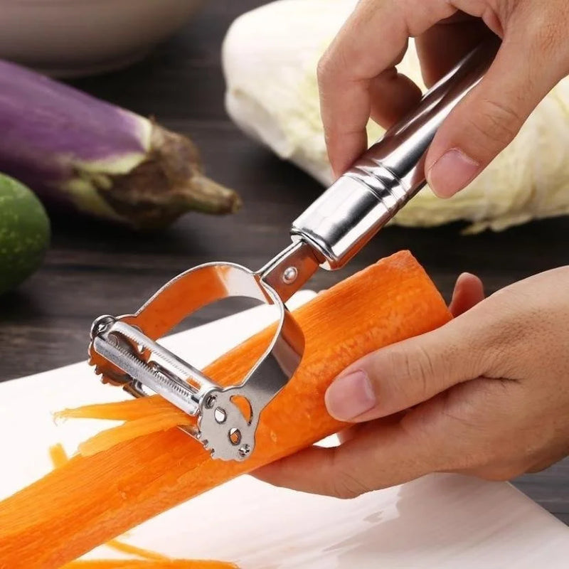 Descascador & Ralador 2 em 1 de Aço Inoxidável Praticidade na sua Cozinha