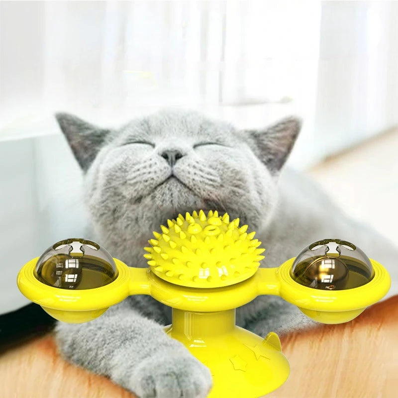 Brinquedo Giratório com Luz para Gatos - Estímulo Físico e Mental
