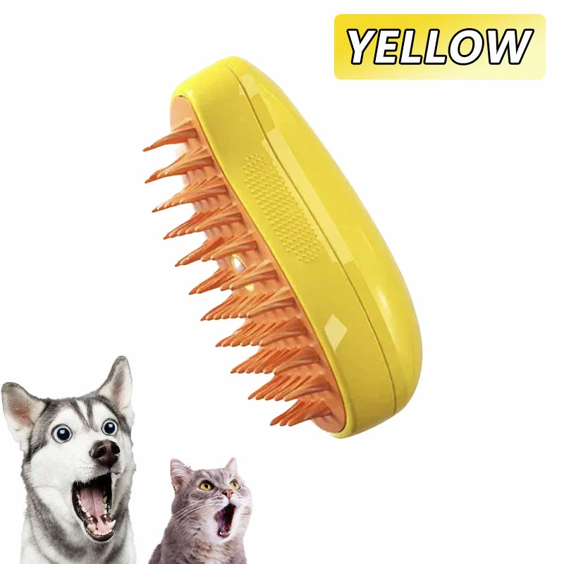🐾💨 Escova de Vapor para Pets + Massagem + remoção de pelos– Cães e Gatos