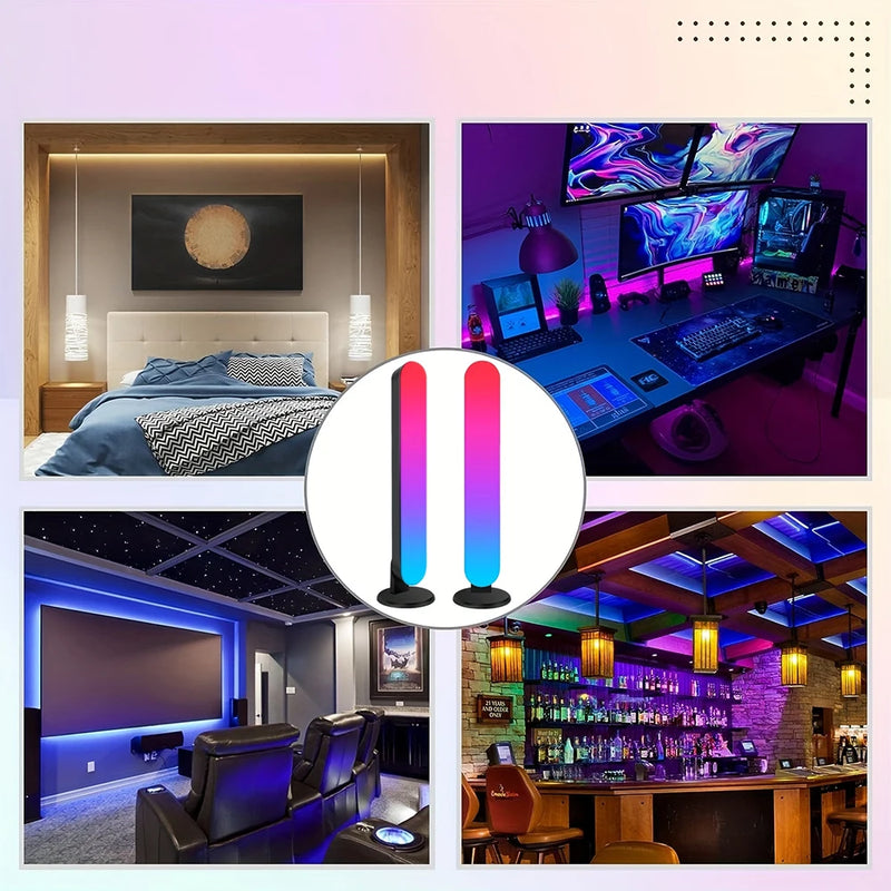 Luzes de captação RGB com ritmo musical, modelo atualizado, recarregável por USB, decoração de Natal, barra de luz RGB para mesa, ritmo musical