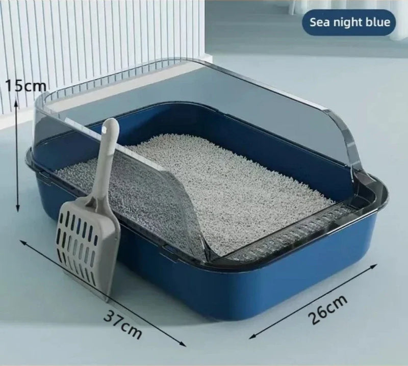 Caixa de areia para gatos Kitty Sandbox Semi-fechada á prova de respingos